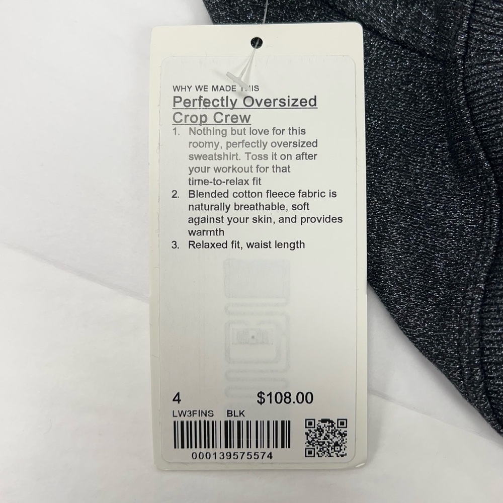 LuluLemon Perfectly Oversized Crop Crew in Black Spark - Picture 7 of 12